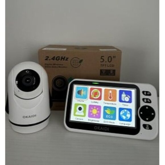 New Video Baby Monitor with Camera and Audio, 5" Display Baby Monitor No WiFi - Picture 2 of 2